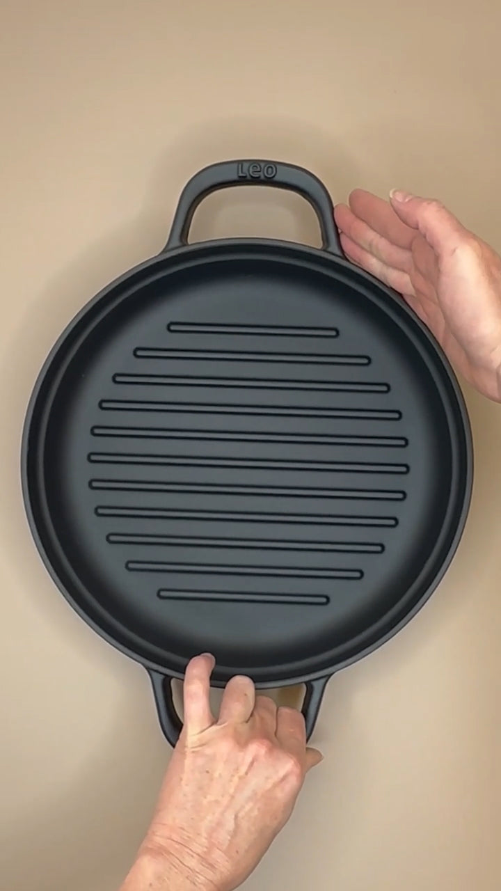 LEO Poêle à Griller Graphite Fonte - Ø 26cm