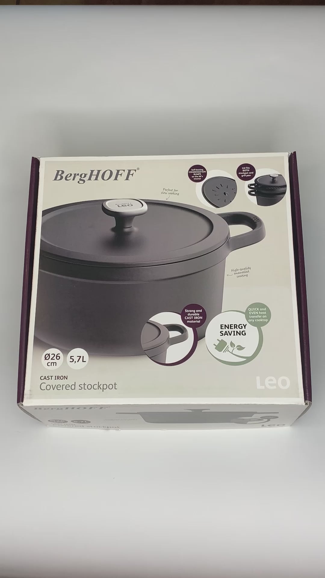 LEO Faitout avec Couvercle Graphite Fonte - Ø 26cm
