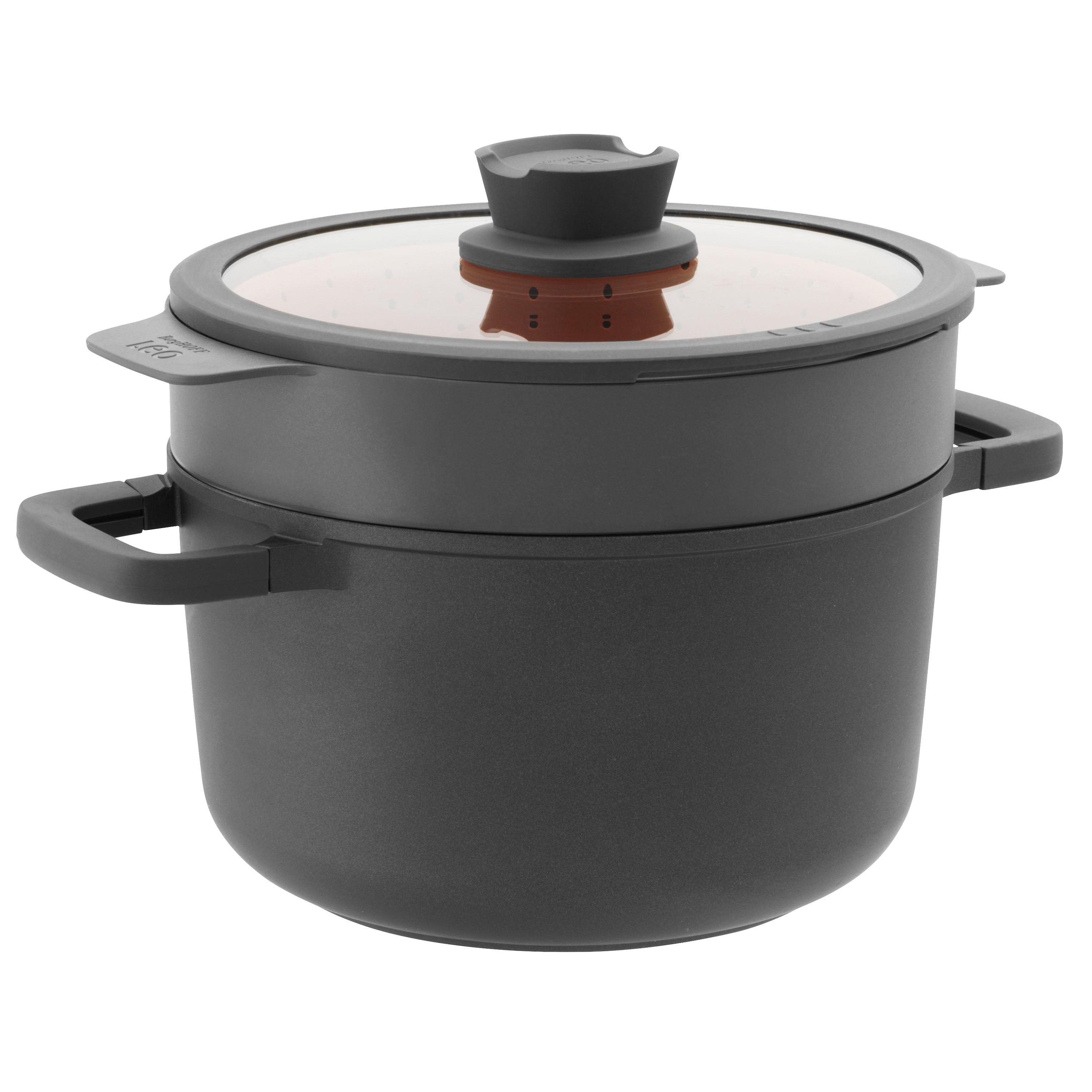 LEO Kookpot antiadhésif avec couvercle Stone+ 24x14cm